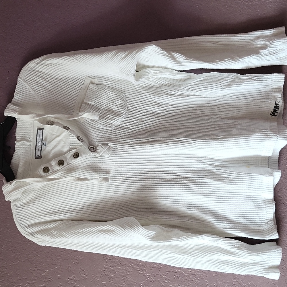 PD & C Men's White Henley Shirt